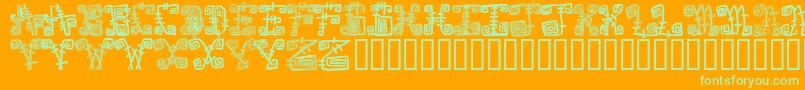 Шрифт SPAZC    – зелёные шрифты на оранжевом фоне