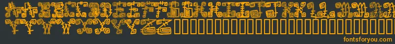 フォントSPAZC    – 黒い背景にオレンジの文字