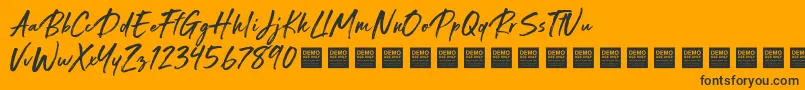 Special Request   Demo-Schriftart – Schwarze Schriften auf orangefarbenem Hintergrund
