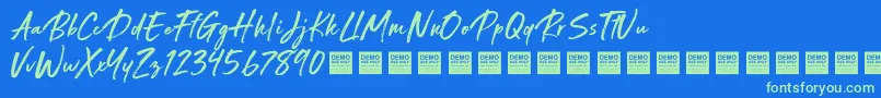 Police Special Request   Demo – polices vertes sur fond bleu