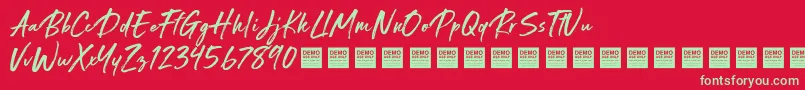 Special Request   Demo Font – Green Fonts on Red Background