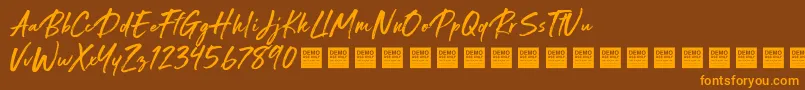 Special Request   Demo-Schriftart – Orangefarbene Schriften auf braunem Hintergrund