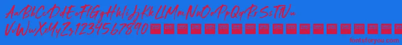 Special Request   Demo Font – Red Fonts on Blue Background
