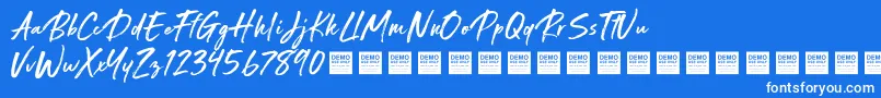 Special Request   Demo Font – White Fonts on Blue Background