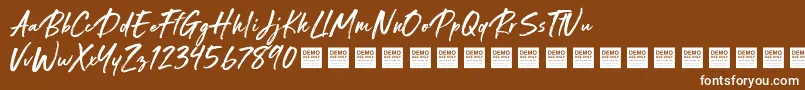 Fonte Special Request   Demo – fontes brancas em um fundo marrom