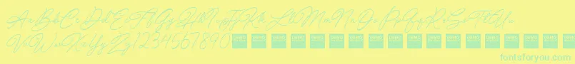 Special Touch   Demo Font – Green Fonts on Yellow Background