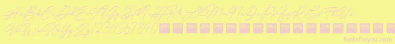 Special Touch   Demo-Schriftart – Rosa Schriften auf gelbem Hintergrund