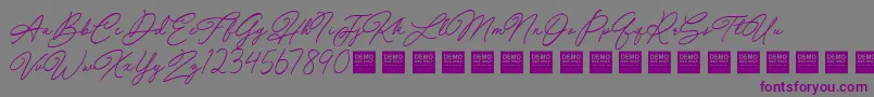 Шрифт Special Touch   Demo – фиолетовые шрифты на сером фоне