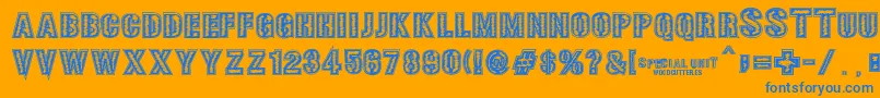 SPECIAL UNIT Font – Blue Fonts on Orange Background