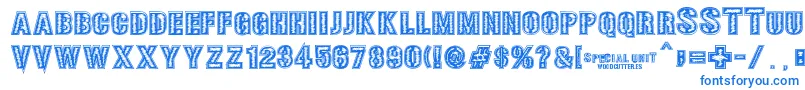 Czcionka SPECIAL UNIT – niebieskie czcionki