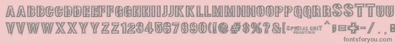 More about SPECIAL UNIT Font SPECIAL UNIT Font – Gray Fonts on Pink Background