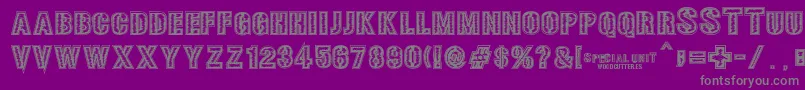 Lisätietoja SPECIAL UNIT-fontista SPECIAL UNIT-fontti – harmaat kirjasimet violetilla taustalla