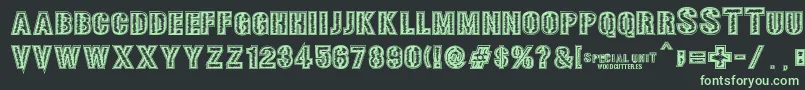 SPECIAL UNIT Font – Green Fonts on Black Background