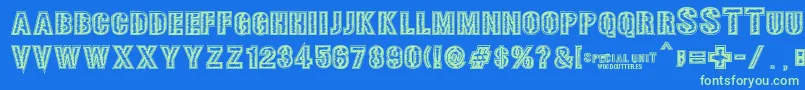 SPECIAL UNIT Font – Green Fonts on Blue Background