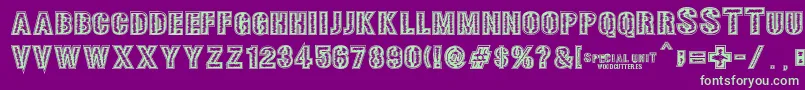 SPECIAL UNIT Font – Green Fonts on Purple Background