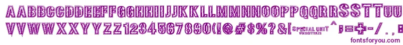 Czcionka SPECIAL UNIT – fioletowe czcionki
