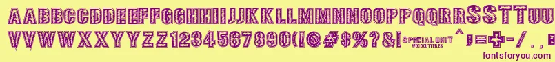 SPECIAL UNIT Font – Purple Fonts on Yellow Background
