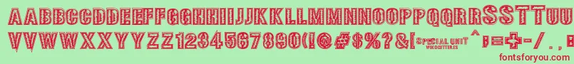 SPECIAL UNIT Font – Red Fonts on Green Background