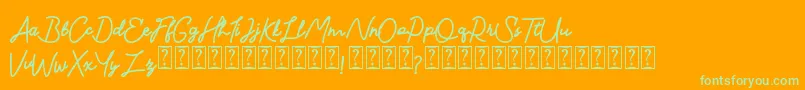 Specialist Bold Font – Green Fonts on Orange Background