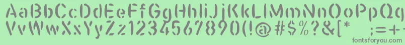 Casualstencil Font – Gray Fonts on Green Background