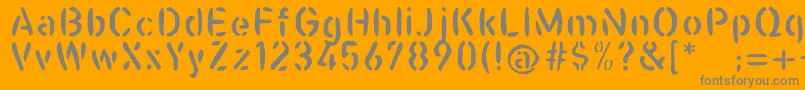 Casualstencil Font – Gray Fonts on Orange Background