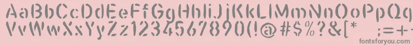 Casualstencil Font – Gray Fonts on Pink Background
