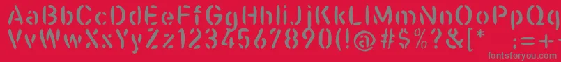 Fonte Casualstencil – fontes cinzas em um fundo vermelho