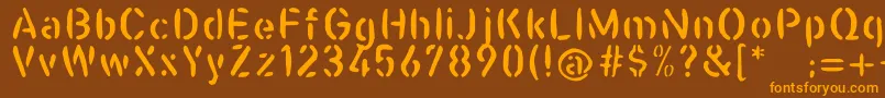 Casualstencil Font – Orange Fonts on Brown Background