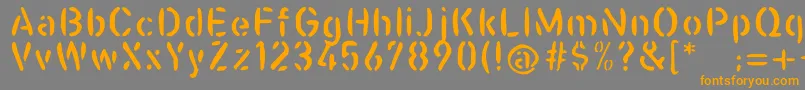 Casualstencil Font – Orange Fonts on Gray Background