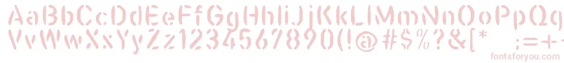 フォントCasualstencil – 白い背景にピンクのフォント