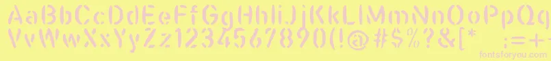 Casualstencil Font – Pink Fonts on Yellow Background