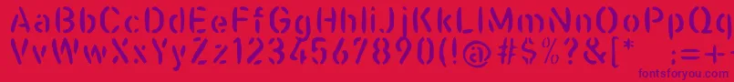 Casualstencil-Schriftart – Violette Schriften auf rotem Hintergrund