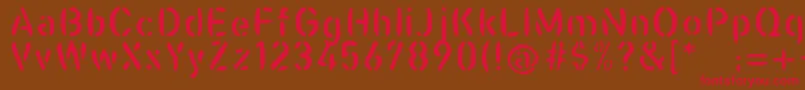 Casualstencil-Schriftart – Rote Schriften auf braunem Hintergrund