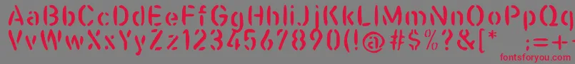 Casualstencil Font – Red Fonts on Gray Background