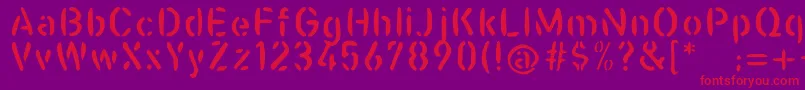 Fonte Casualstencil – fontes vermelhas em um fundo violeta