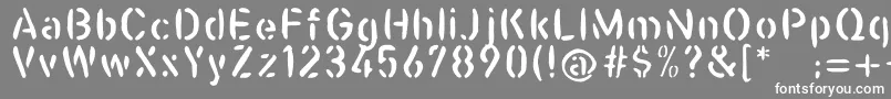 Fonte Casualstencil – fontes brancas em um fundo cinza