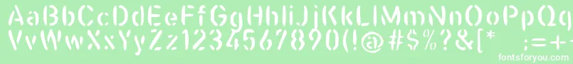 Casualstencil Font – White Fonts on Green Background