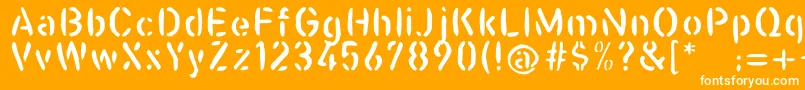 Casualstencil Font – White Fonts on Orange Background