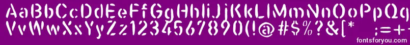 フォントCasualstencil – 紫の背景に白い文字