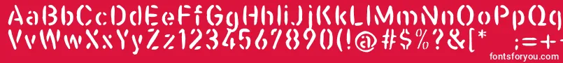 Casualstencil Font – White Fonts on Red Background