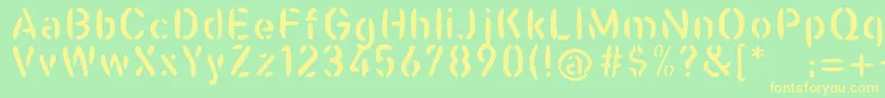 Casualstencil-fontti – keltaiset fontit vihreällä taustalla