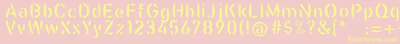 Czcionka Casualstencil – żółte czcionki na różowym tle