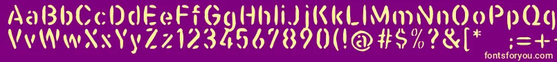 Casualstencil Font – Yellow Fonts on Purple Background