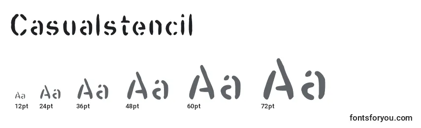 Casualstencil font sizes