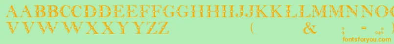 Beffle Font – Orange Fonts on Green Background