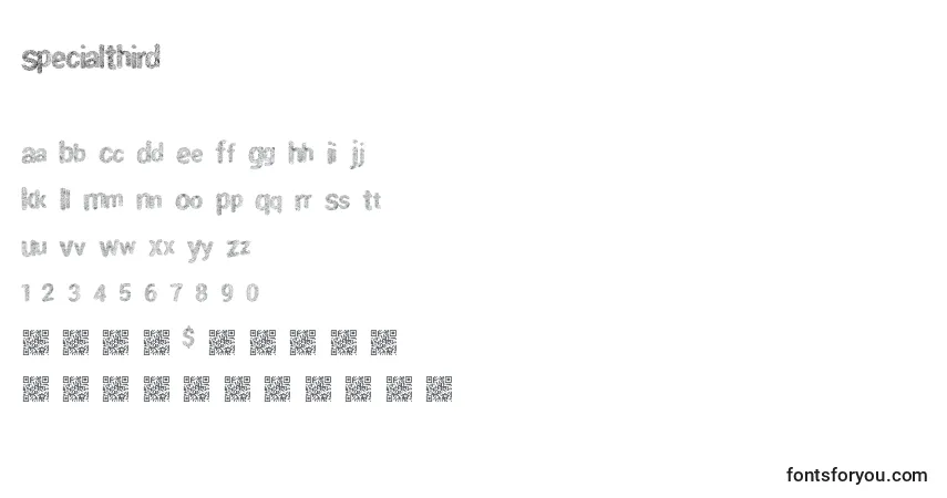 Czcionka SpecialThird – alfabet, cyfry, specjalne znaki