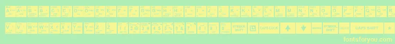 フォントSpectrum – 黄色の文字が緑の背景にあります