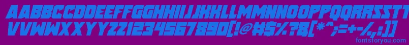 フォントSpeed Freaks Italic – 紫色の背景に青い文字