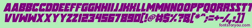 Speed Freaks Italic Font – Purple Fonts on Green Background