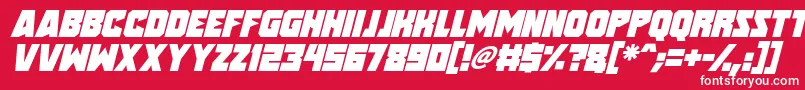 Speed Freaks Italic Font – White Fonts on Red Background